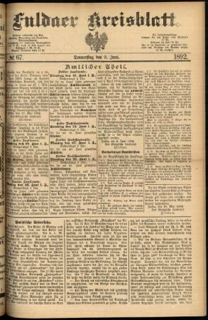 Ausgabe vom Donnerstag, den 09. Juni 1892.