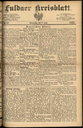 Ausgabe vom Donnerstag, den 09. Juni 1892.