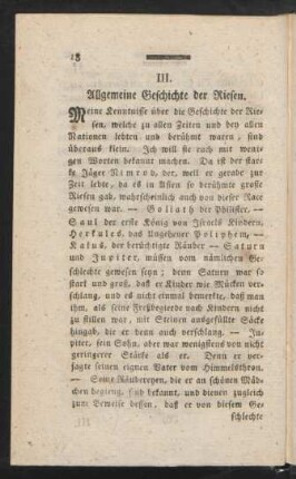 III. Allgemeine Geschichte der Riesen