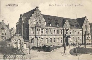 Postkartenalbum. "Karlsruhe-Städtisches Klinikum, Verwaltungsgebäude". Städtisches Klinikum Moltkestraße