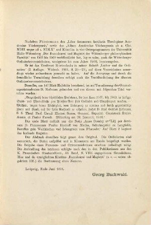 Wittenberger Ordiniertenbuch, [1]. 1537 - 1560