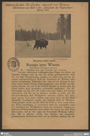 Europas letzte Wisente