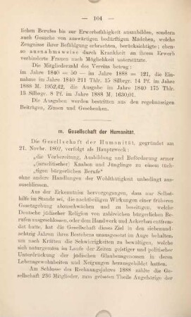 m) Gesellschaft der Humanität.