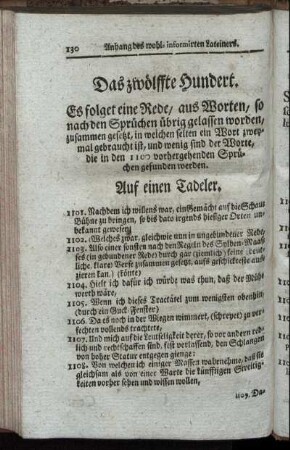 Das zwölffte Hundert. Es folget eine Rede/ ... / Centuria Duodecima. Sequitur differatio, ...