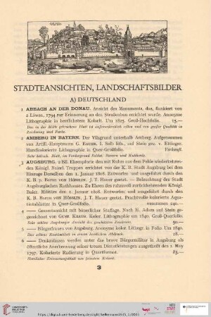 Städteansichten, Landschaftsbilder (Nr. 1 - 308)