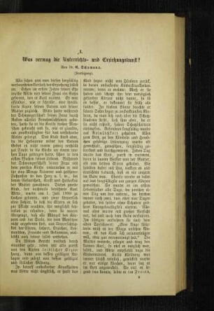 Was vermag die Unterrichts- und Erziehungskunst? : (Fortsetzung)