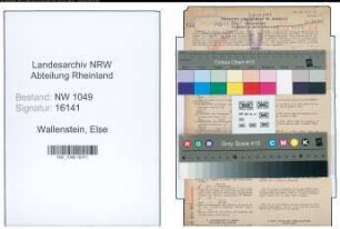 Entnazifizierung Else Wallenstein , geb. 02.09.1914 (Lehrer)