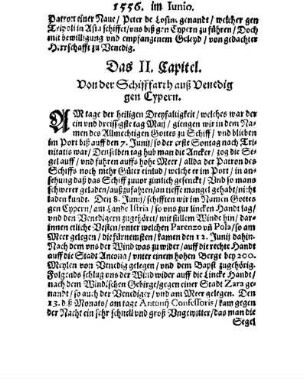 Das II. Capitel. Von der Schifffarth auß Venedig gen Cypern