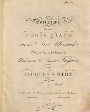 Variations pour le forte piano sur un air allemand