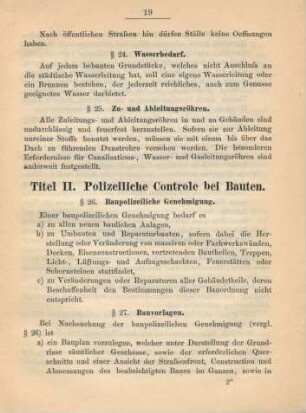 Titel II. Polizeiliche Controle bei Bauten