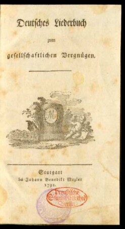 Deutsches Liederbuch zum gesellschaftlichen Vergnügen