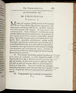 Disputatio IIX. De Poenitentia.