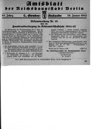 6. Sonder-Ausgabe, 29. Januar 1942