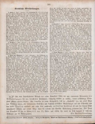 288 Kirchliche Mittheilungen