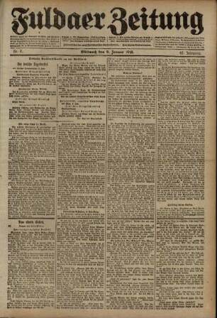 Ausgabe vom Mittwoch, den 09. Januar 1918.
