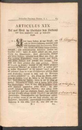 Articulus XIX. Auf was Weise die Übelthäter ...zu bestraffen seynd.