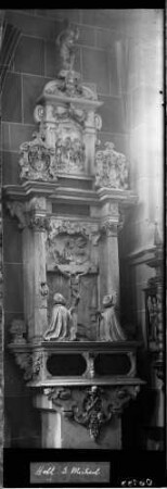 Schwäbisch Hall Evangelische Kirche Sankt Michael Epitaph von Balthasar Moser (gestorben 1602) und Ehefrau (gestorben 1610)