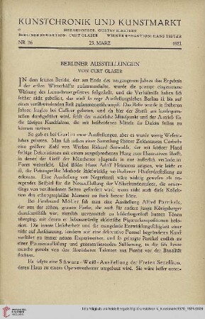 Neue Folge 32 = Jahrgang 56: Berliner Ausstellung
