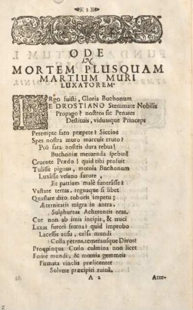 Ode in mortem plusquam martium muri luxatorem.