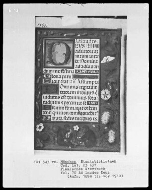 Flämisches Gebetbuch mit Kalender — Zwei Affen, Folio 70recto