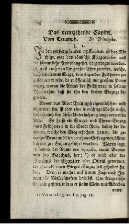 Das neunzehende Capitel. Vom Triumph. De Triumpho.