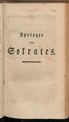 Apologie des Sokrates.