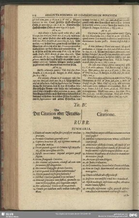 Tit. IV. Von Der Citation oder Verabladung