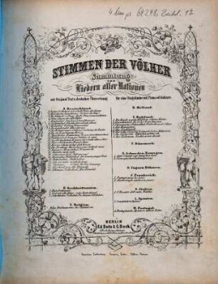 Stimmen der Völker : Slg. von Liedern aller Nationen mit Orig. text u. dt. Uebers. ; für 1 Singstimme mit Piano oder Guitarre, [5],5. E, Russland. 5, Die Nachtigall