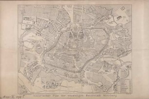 Historischer Plan der ehemaligen Reichstadt Nürnberg