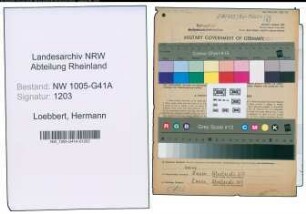 Entnazifizierung Hermann Loebbert , geb. 20.12.1921 (Polizist)