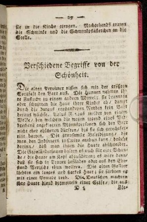 Verschiedene Begriffe von der Schönheit