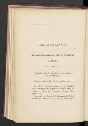 Vergaderingen van het Nederlandsch Genootschap voor Munt- en Penningkunde in 1893