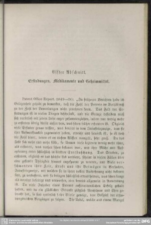 Elfter Abschnitt. Erfindungen. Medikamente und Geheimmittel