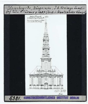 Königsberg, Burgkirche : Entwuf für Turm