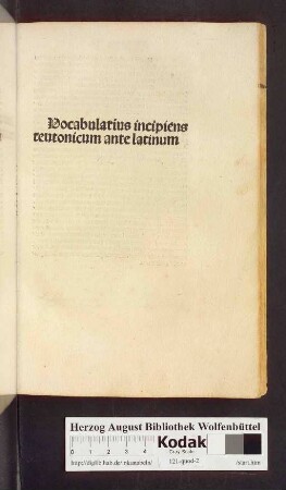 Vocabularius incipiens teutonicum ante latinu[m]