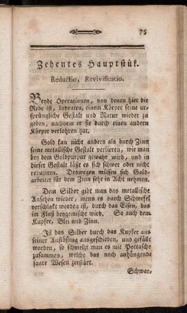 Zehentes Hauptstük. Reductio, Revivificatio.
