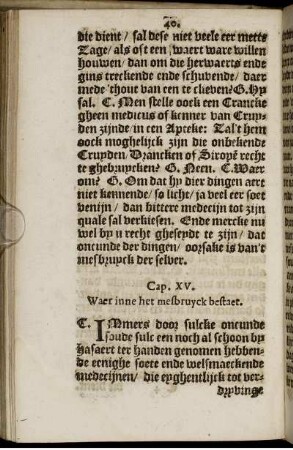 Cap. XV. Waer inne het mesbruyck bestaet