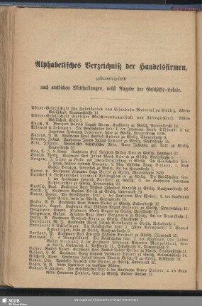 Handelsregister : Alphabetisches Verzeichniß der Handelsfirmen