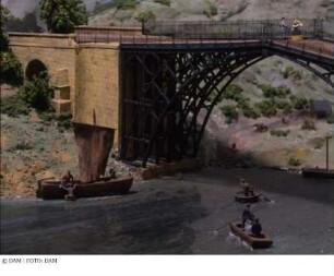 Eisenbrücke über den Severn - Dauerausstellung: Von der Urhütte zum Wolkenkratzer, Diorama