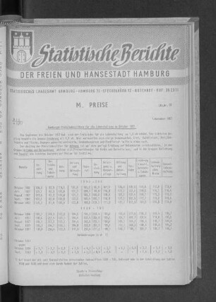 Hamburger Preisindexziffern für die Lebenshaltung im Oktober 1957 : Lfd. Nr. 32