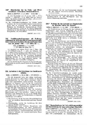 Prüfung für das Lehramt an Hauptschulen für deutsche Lehrer im Ausland : [Erziehung] ; [Für das Reich] ; [Amtliche Erlasse] ; [Amtlicher Teil]
