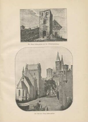Die Burg Hohenzollern vor der Wiederherstellung ; Der Hof der Burg Hohenzollern