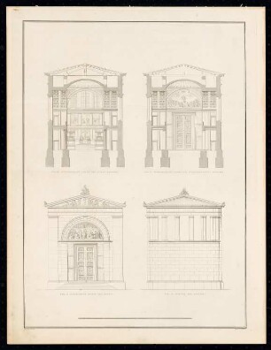 Friedrichswerdersche Kirche, Berlin: Querschnitte, Giebelseite (aus: Sammlung Architektonischer Entwürfe, Berlin 1858)