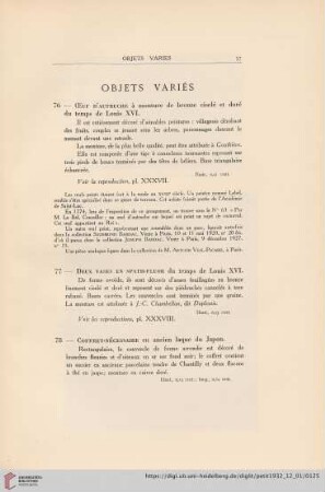 Objets variés (No. 76 - 81)