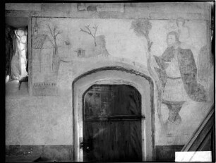 Wasenweiler Sankt Vituskapelle Langhaus Südwand Wandmalerei Christopherus Legende (um 1490)