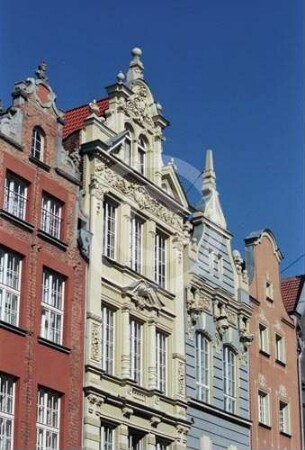 Bürgerhausfassaden der Langgasse in Danzig