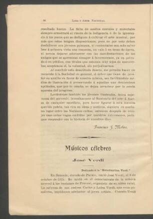 Músicos célebres: José Verdi : Dedicado á la "Estudiantina Verdi"