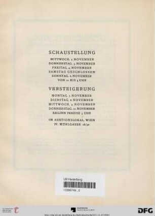 Schaustellung – Versteigerung