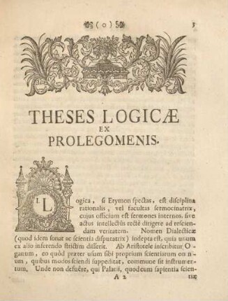 Theses logicæ ex prolegomenis.