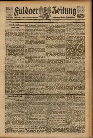 Erste Ausgabe vom Samstag, den 19. Dezember 1908.